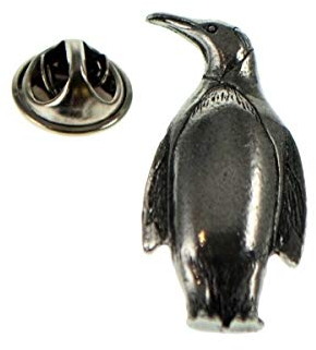Pinguin-Anstecker aus Zinn, mit Geschenkbeutel.
