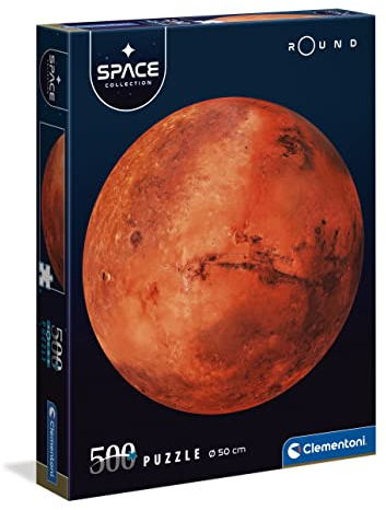 Clementoni 35107 Italien Collection Space-Mars 500 Teile-Legespiel, Geschicklichkeitsspiel für die ganze Familie, Erwachsenenpuzzle ab 10 Jahren-Puzzle rund für Erwachsene, Mehrfarbig, One Size