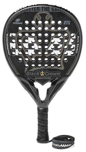 Black Crown - Pala de Padel Special Power - Forma lágrima - Superficie Rugosa - Control - Peso 355 gr - Marco 38 mm con Doble Tubular de Fibra Carbono 80% - Resistente - Nivel Avanzado