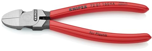 KNIPEX Seitenschneider für Kunststoff runder Kopf mit Kunststoff überzogen 160 mm, 72 01 160 KA