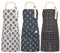ALTcompluser 3 Stück Schürze Damen Verstellbar Küchenschürze Damen Set Baumwolle Leinen Kochschürze für Damen Herren Schürze mit 2 Taschen zum Kochen, Backen, Grill, Hausarbeit, Malen