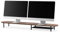 Woodcessories Monitorständer Holz 2 Monitore Walnuss - Ergonomisch Schreibtisch Monitorerhöhung / Bildschirmerhöhung mit Ablage 115 x 22 x 10 cm