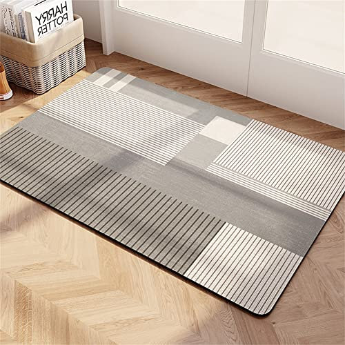 Super Absorbierende Bodenmatte, Badvorleger Rutschfest Waschbar, Superweiche Superabsorbierenden Softmath Badematte, Badezimmer Bad Teppich, Duschvorleger Fußmatte Dusche Badeteppiche, Grau-60x90cm