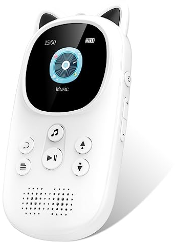 32GB MP3-Player mit Bluetooth 5.0, Oilsky Kinder MP3 Player mit Kopfhörer, 750mAh Tragbarem Sport Mp3 Musikplayer mit Lautsprecher, UKW-Radio, Schrittzähler, Diktiergerät (Schwarz)