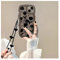Korean Black Tulip Flower Love Heart Phone Chains Soft Case For IPhone 12 11 14 Pro XR X XS Max 7 8 Plus Wavy Border Back Cover (Color : 1, Size : For iphone 14pro max)