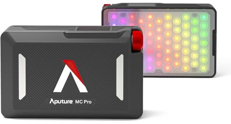 Aputure MC Pro (RGB, 2.000K-10.000K) Mini-LED-Panel-Licht - Aluminium-Gehäuse mit IP65, Professionelle Optische Linse, Extra Lange Akkulaufzeit, Integrierte Lichteffekte, Beidseitig Magnetisch