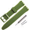 Rihahisy Bracelet de montre de rechange en caoutchouc de silicone pour Swatch (17 mm, vert kaki)