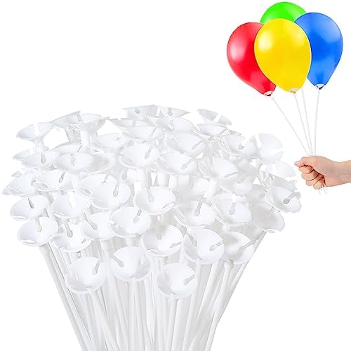 Ballonhalter für Luftballons Ballonstäbe 50 Sätze Luftballon Ständer Wiederverwendbar Ballon Ständer Luftballon Stäbe für Party, Hochzeit, Geburtstag