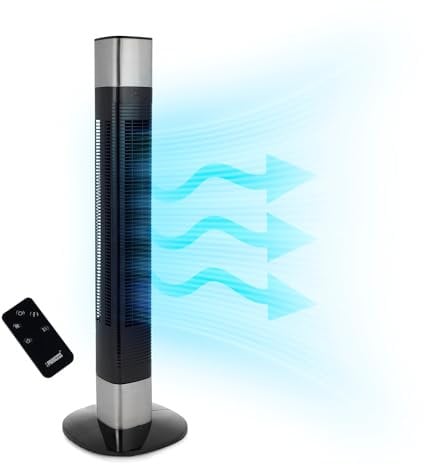 Princess Smart Tower Fan – 50 W – 104 cm Height – 3 Speeds – Oscillating 80°– Timer, Smart control, Free App