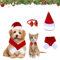 3 Stück Weihnachten Katzenkostüm Hundekostüm, Weihnachten Haustier Kostüm Set,Weihnachtsmütze Fliege Halsband,Schal, Haustier Weihnachtskleidung Hunde Katzen Kostüm Zubehör Set
