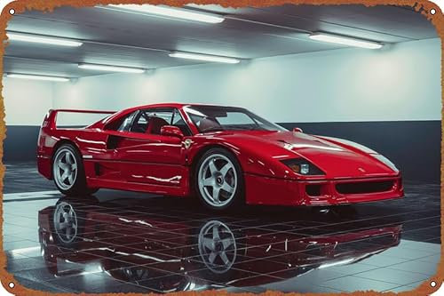 Ferrari Professionelles Blechposter – ideale Wanddekoration für Bars, Cafés, Büros, Restaurants, Häuser, Gärten, Geschäfte, Clubs – 30,5 x 20,3 cm