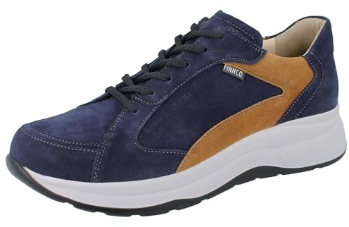 Finn Comfort FINNCO Piccadilly Herren Schnürhalbschuhe blau Indigo Velouleder