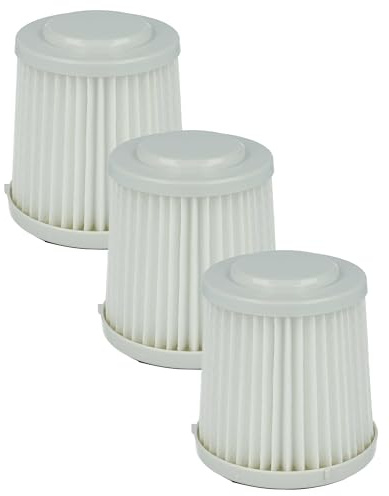 vhbw 3x Faltenfilter Ersatz für Black & Decker FVF100 für Staubsauger - Filter, Patronenfilter, schwarz weiß