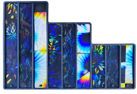 9-in-1-Silikonform, holografische Epoxidharz-Form, DIY-Harz, Bastelwerkzeug für Lesezeichen, Schlüsselanhänger, Anhänger und Dekorationen