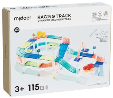 Mideer Farbiger Magnetbausatz Rennstrecke 115 Teile