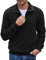 COOFANDY Pullover Herren Half Zip Winter Troyer Männer Warm Winterpullover Schwarz M
