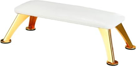 Harilla Hand Rest for Nails Professional Manicure Tool PU Leather Nail Arm Rest Non Slip Nail Table Mat Nail Pillow Cushion Nail Desk Manicure Hand Rest for Women Nails, white with gold leg