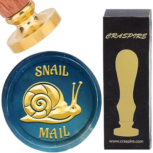 craspire Siegelstempel Aus Wachs In Schneckenform Tier Design 25mm Retro Vintage Abnehmbarer Messing Stempelkopf Mit Holzgriff Wachsstempel Für Hochzeitseinladungskarten Halloween Weihnachten