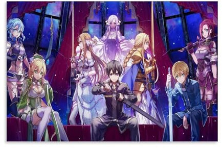 LaFegoude Sword Art Online Art Poster Dekorative Malerei Leinwand Wandkunst Wohnzimmer Poster Schlafzimmer Malerei,Wandkunst Bilddruck Moderne Familienzimmer Dekor 12x18inch(30x45cm)