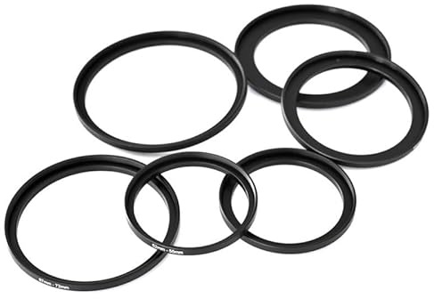 10 Stück 39–40,5 43–62 43–67 43,5–46 43,5–49 46–62 46–67 46–72 46–77 48–49 mm Metall-Step-Up-Ringe Objektiv-Adapter-Filter-Set(10pcs 43-62mm)
