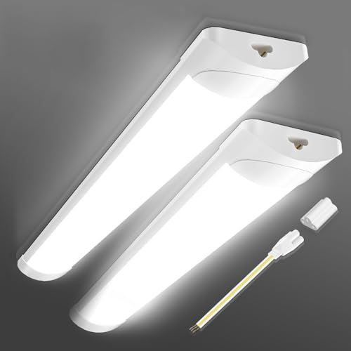 Sararoom 1Pack 60W 6ft 180cm LED Batten Light, 6000LM 6500K Daylight Linkable LED Tube Light, 120° Lighting Angle, Hanging or Surface Mount Strip Light for Garage, Office, Workshop (90 + 90cm)