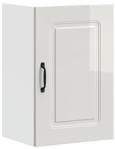 vidaXL Kitchen Wall Cabinet Kalmar - High Gloss White Engineered Wood - 40x31x60 cm - Modern Storage Cupboard