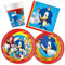Decoraparty Juego de vajilla de mesa para 8 personas, adornos decorativos para fiestas de cumpleaños, 8 platos grandes, 8 platos pequeños, 20 servilletas, 8 vasos, The Hedgehog, Blue Blur (44 piezas)