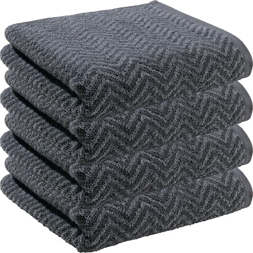 REDBEST Handtuch Palmdale 4er-Pack Walk-Frottier anthrazit Größe 50x100 cm