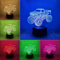 BIRBANN Monster Truck Nachtlicht, 3d Illusion Lampe, 7 graduelle Farbe Touch Switch, USB-Powered LED-Licht, geeignet für Kinder Geschenke und Schlafzimmer Dekoration