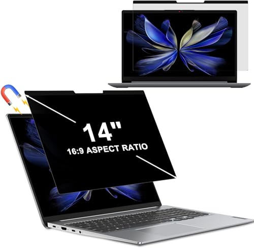 HeeYeal Magnétique Filtre de Confidentialité pour 14 Pouces 16:9 Laptop, Amovible Anti-Lumière Bleu Anti-Rayures Protection Ecran, Anti Espion Protecteur D'écran pour HP/Dell/Lenovo/Samsung/ASUS