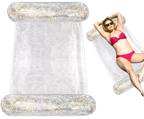 Wassermatratze Pool Wasserhängematte Mit Netz 130 X 70cm Aufblasbare Hängematte Pool Pool Luftmatratzen Erwachsene Schwimmsessel Wasserliege Pool Zubehör Spielzeug
