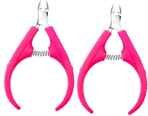 GANAZONO 2 piezas Cortador de Cutículas Inoxidable Herramienta Portátil para Remover Muerta y Uñas Encarnadas Diseño Ergonómico y Antideslizante para Manicura Casa o Salón