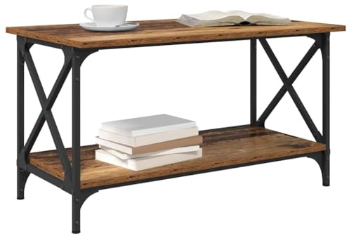 vidaXL Coffee Table Old wood 80 x 45 x 45.5 cm Engineered wood, Stylish Coffee Table, Modern Living Room, Elegant Center, Durable Rectangular Indoor Furniture, Home Decor