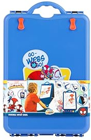 Spidey Chevalet portable pour enfants | Mallette d'artiste avec kit de peinture | Kit de bricolage créatif à partir de 3 ans | Tableau à dessin DIY avec accessoires | Cadeau jouet Spiderman | Chevalet