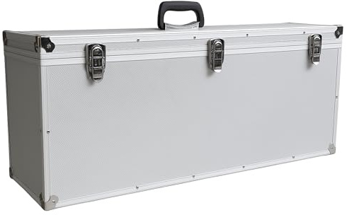 ECI Koffer (LBH) 80x25x35cm Silber Deckel abnehmbar Musikkoffer EDV-Koffer Messgeräte-Transportkoffer