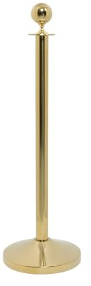 SECURIT - Absperrsystem Classic - Goldfarben - H. 95 cm | Plakathalter nachrüstbar - Für Bars, Restaurants, Nachtclubs, Geschäfte