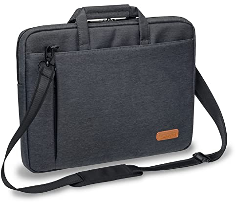 PEDEA Laptoptasche Elegance Notebook-Tasche bis 17,3 Zoll (43,9 cm) Umhängetasche mit Schultergurt und Tablet-PC Fach bis 11 Zoll (27,96 cm), Grau
