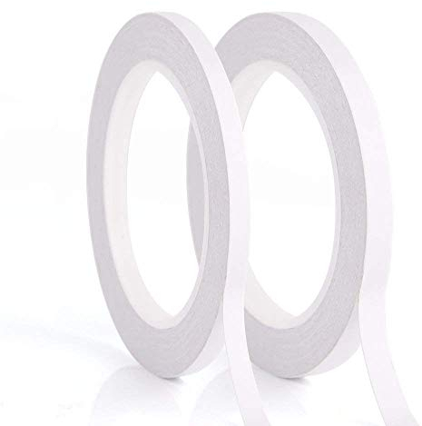 ZARRS Doppelseitigen Klebeband,Selbstklebendes 2 Rollen Handwerksklasse Starke Klebebänder für Sammelalbum Bastel Fotos Büro DIY Weiß 5mm*20m 10mm*20m