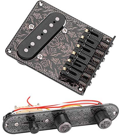 Dilwe Chevalet de Guitare avec Micro Simple bobinage + Micro-Manche + kit de Circuit de Panneau de contrôle du Volume Accessoires de Guitare TL