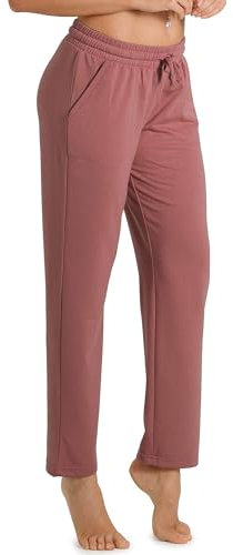icyzone Femme Pantalons de Jogging Décontracté Pantalon de Sport avec Poches, Longue Jogger Pants (S, Dusty Pink)