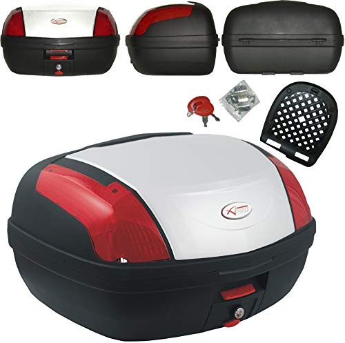 Topcase für Motorrad, Motorroller, Koffer, starr, universell, Weiß