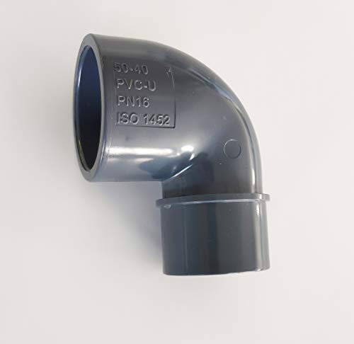 Coude PVC Pression 90° Mâle Femelle 50mm Intérieur Vers Extérieur PN16 Pour Piscine et Arrosage