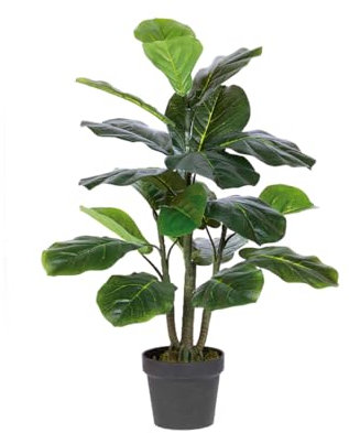 Catral Nortene | Planta Artificial Ficus Lyrata 90cm Nortene | Plantas Artificiales Realistas | Planta Artificial para Hogar Y Oficina Decoración Interior Y Exterior