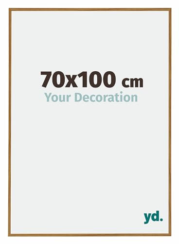 Your Decoration - Bilderrahmen 70x100 cm - Buche Hell - Bilderrahmen aus Kunststoff mit Acrylglas - Antireflex - 70x100 Rahmen - Evry