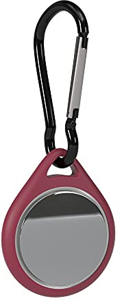 EAZY CASE - Schlüsselanhänger für AirTag Anhänger Hülle Dunkelrot Silikon AirTags Schutzhülle Air Tracker Schlüssel Anhänger mit Karabiner Schwarz geeignet auch als Air Tag Anhänger Rucksack Tasche