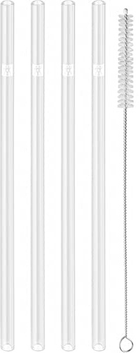ZWILLING Sorrento 5-pc Straight Glass Straw Set - Clear