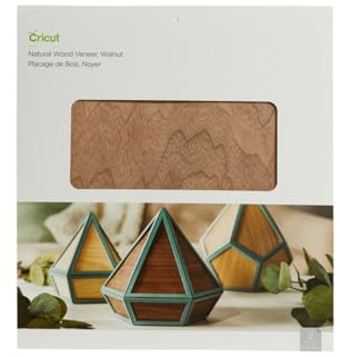 Cricut Natural Holzfurnier | Walnuss | 30,5 cm x 30,5 cm (12 x 12) | 2-Pack | Für Cricut Explore und Maker -Maschinen. Benötigt Deep-Point-Klinge.