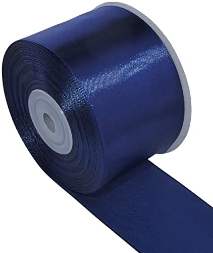 AERZETIX - C55668 - Rolle satinband 50mmx25m - farbe dunkelblau - verpackungsband für geschenke für dekoration zeremonie hochzeit geburtstag party - aus polyester