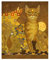 Kuingbhn Gustav Klimt Katze Leinwand Gemälde Gelb Retro Tier Poster und Druck Wandkunst Bild für Wohnzimmer Dekoration 30x40cm Rahmenlos