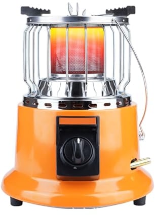 Portable Gas Heater, Butane Gas Heater Liquefied, 1.7Kw Auto Ignition Canisters, Fast Quiet Space Heater Portable Patio Heater for Camping Tent Outdoors Cold Winter,Orange